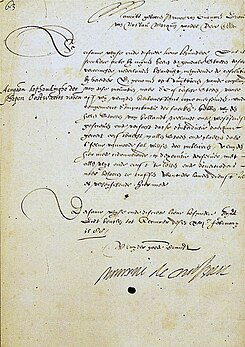 Maurício de Nassau - Carta manuscrita assinada (1588)
