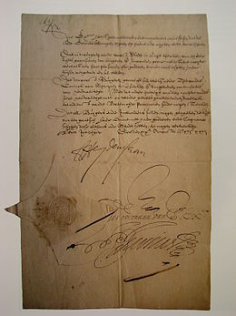 Capitulatie-overeenkomst getekend na het Beleg van Groenlo in 1627 - Treaty signed after the Siege of Grol