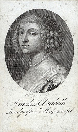 Amalie Elisabeth von Hanau-Münzenberg, Portrait als junge Frau