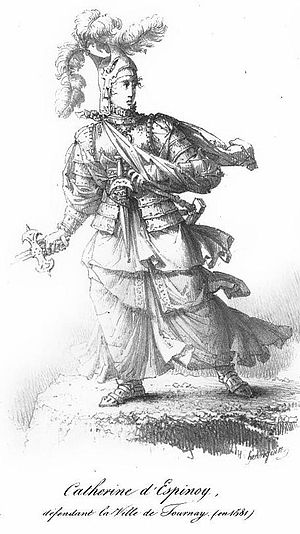 Catherine d'Espinoy défendant Tournay en 1581