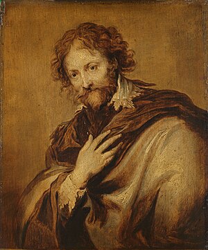 Portret van een man, geïdentificeerd als Peter Paul Rubens (1577-1640). Schilder en diplomaat, SK-A-2318