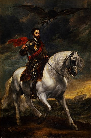 Anthony van Dyck- Portrait of Charles V on Horseback