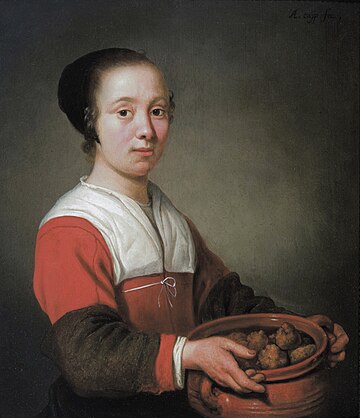 Meid met oliebollen, door Aelbert Cuyp
