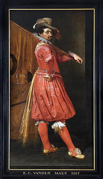 Portret Willem Jansz Cock, vaandeldrager Oranje Vendel, 1617