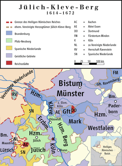 Karte Jülich-Kleve-Berg (1614–1672)