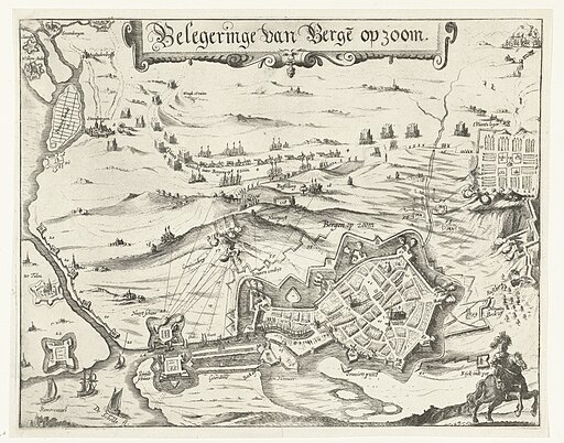 Beleg van Bergen op Zoom, 1622 Belegeringe van Berge op zoom (titel op object), RP-P-OB-80.995A