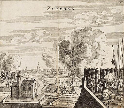 Capture of Zutphen by Maurice of Orange in 1591 - Verovering van Zutphen door Prins Maurits in 1591 (Johannes Janssonius, 1663)