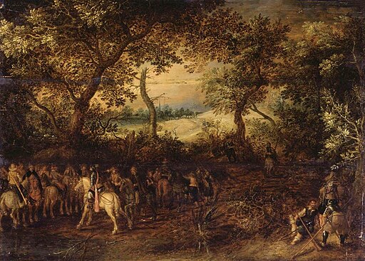 David Vinckboons - An Officer Preparing His Troops for an Ambush - WGA25110