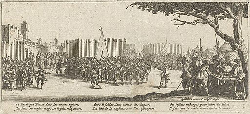 Enrolling from The Miseries and Misfortunes of War by Jacques Callot