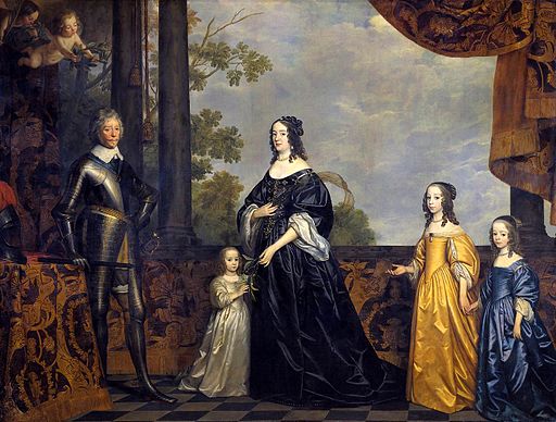 Gerard van Honthorst - Frederick Hendrick with His Wife Amalia van Solms and Their Three Youngest Daughters - WGA11678