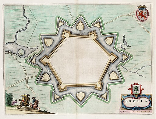 Grolla - Map of Groenlo, after 1628 (J.Blaeu, 1649)
