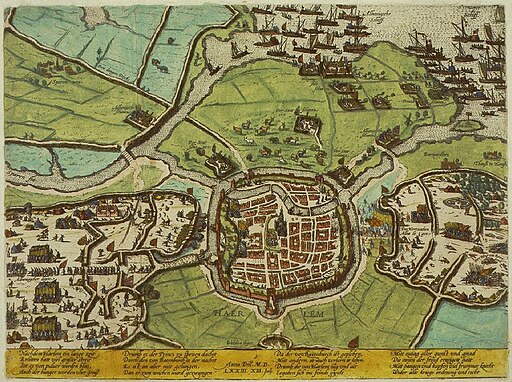 Haarlem en omgeving tijdens het Beleg door de Spanjaarden in 1572-1573 afbeelding door Frans Hogenberg, Inventarisnummer NL-HlmNHA 1100 KNA006000516
