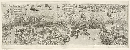 Het Staatse leger steekt de haven bij Nieuwpoort over, 1600, RP-P-OB-77.712