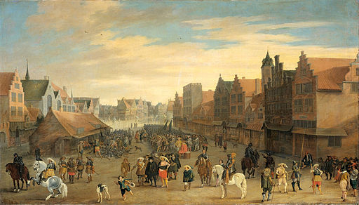 Het afdanken der waardgelders door prins Maurits op de Neude te Utrecht, 31 juli 1618 (Joost Cornelisz. Droochsloot, 1625)