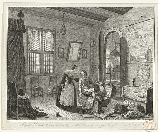 Hugo de Groot verstopt zich in de boekenkist, 1621, RP-P-AO-14-20