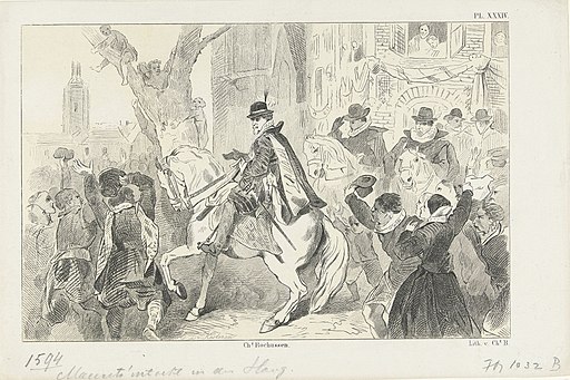 Intocht van Maurits in Den Haag, 1594, RP-P-OB-80.167