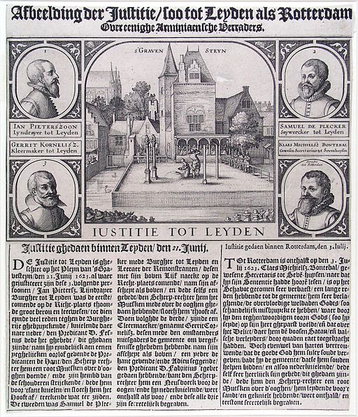 Iustitie tot Leyden - Executie van de plegers van de aanslag op Maurits van Oranje te Leiden (1623)