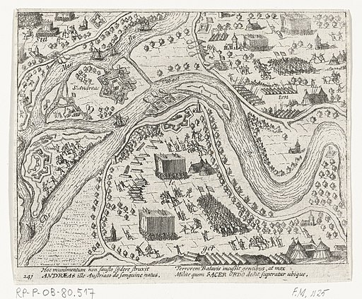 Maurits neem de schans Sint-Andries in, 1600, RP-P-OB-80.517