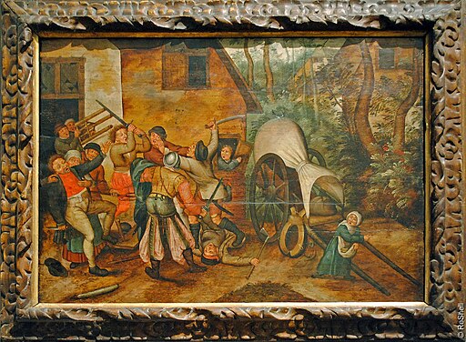 Pieter Brueghel Jr Peasants fight with soldiers