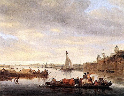 Salomon van Ruysdael - The Crossing at Nimwegen - WGA20561