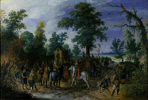 Sebastiaan Vrancx - Reiterei und Fußvolk vor einer Kapelle