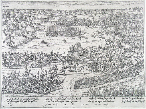 Slag bij Heiligerlee - Battle of Heiligerlee - 1568 (Frans Hogenberg)