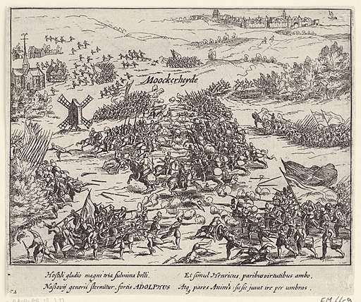 Slag op de Mookerheide, 1574 Moockerheyde (titel op object), RP-P-OB-77.733