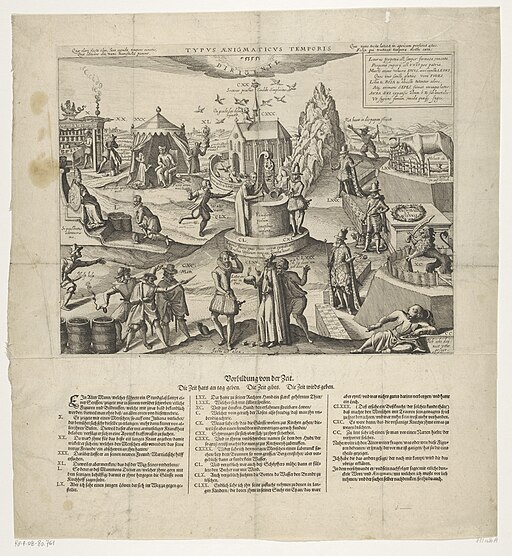 Spotprent op de pogingen van paltsgraaf Wolfgang Willem en Leopold om Gulik in hun macht te krijgen, 1610 Typus Aenigmaticus Temporis (titel op object), RP-P-OB-80.761