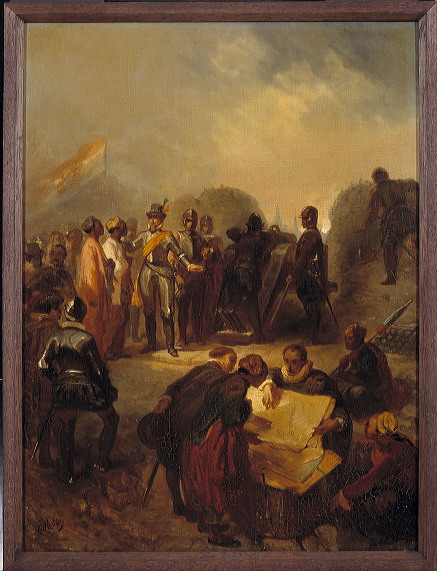 Charles Rochussen - Anno 1602. De gezanten van Atjeh bezoeken Maurits bij Grave - SA 4963 - Amsterdam Museum