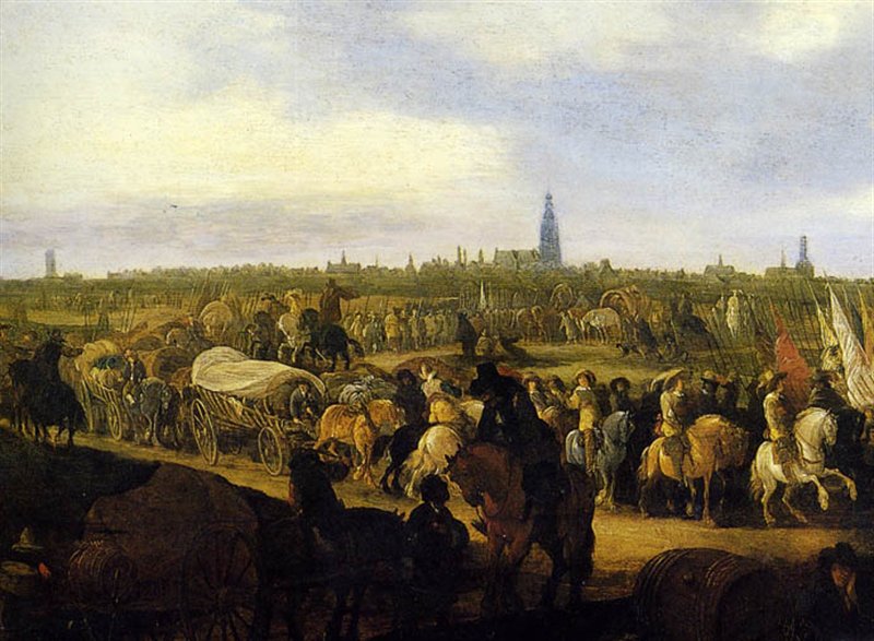 Uittocht Spaans garnizoen uit Breda in 1637 door Hendrick de Meijer